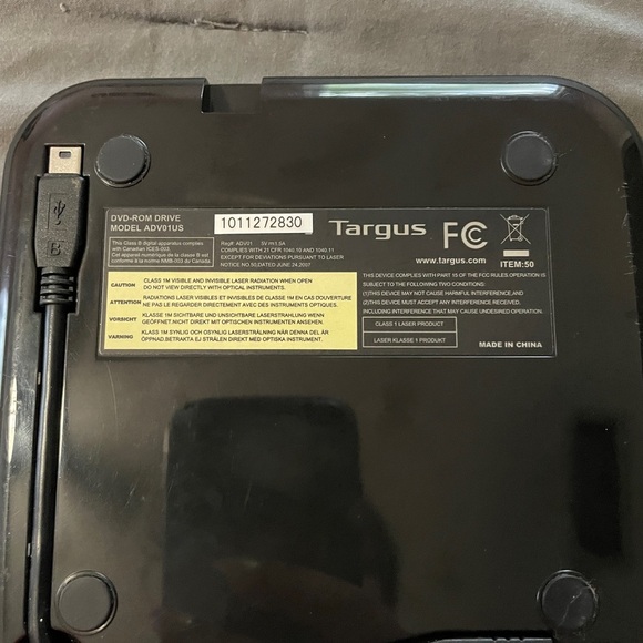 TARGUS DVD-ROM External USB 2 0 Drive DVD PC Computer Reader Player - Picture 4 of 6